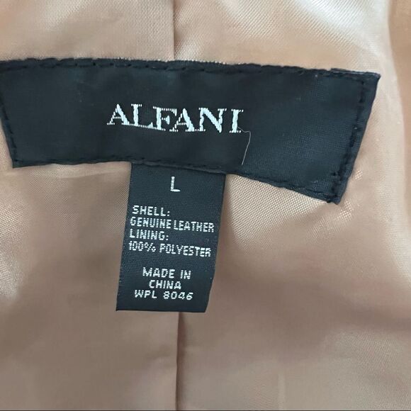 Stunning Alfani Python Snake Pattern 100% Leather Jacket Brown Large GUC - Picture 6 of 8